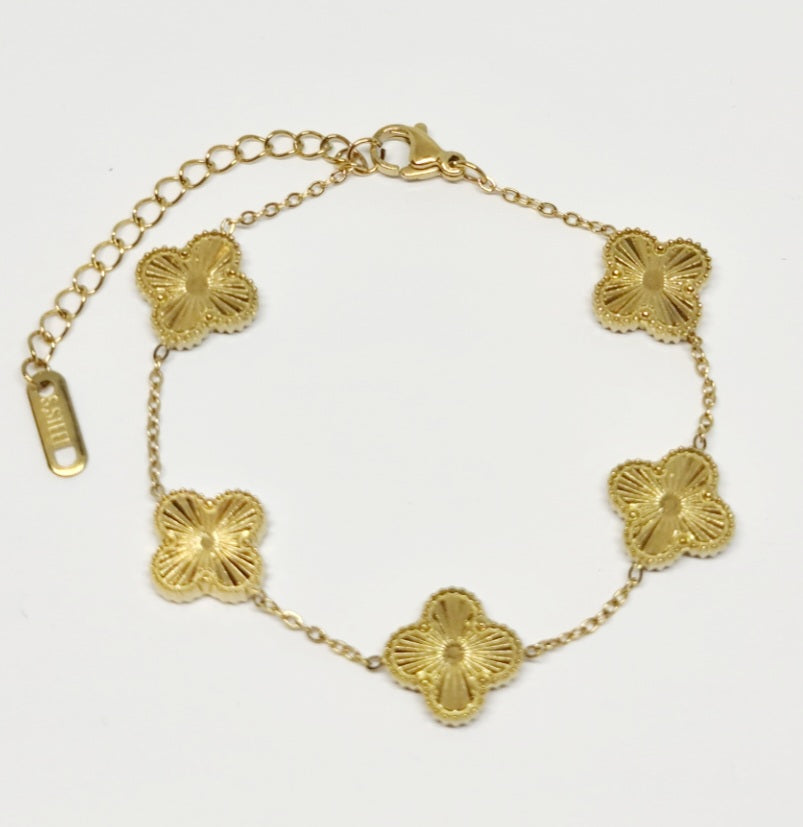 5 Clover Gold Bracelet