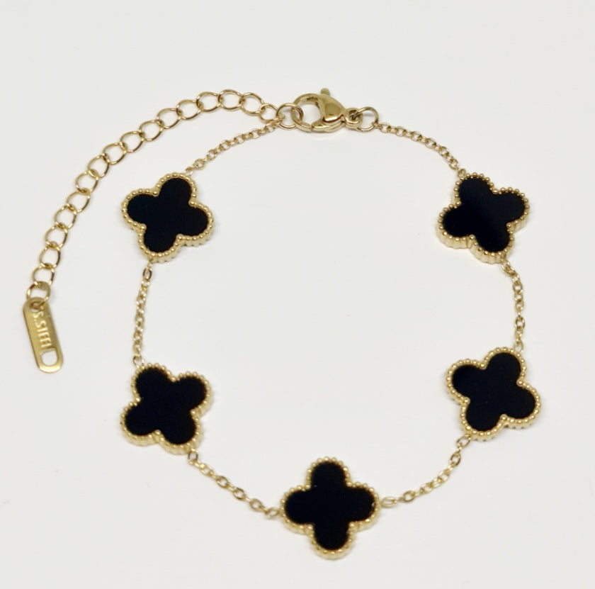 5 Black Clover Gold Bracelet
