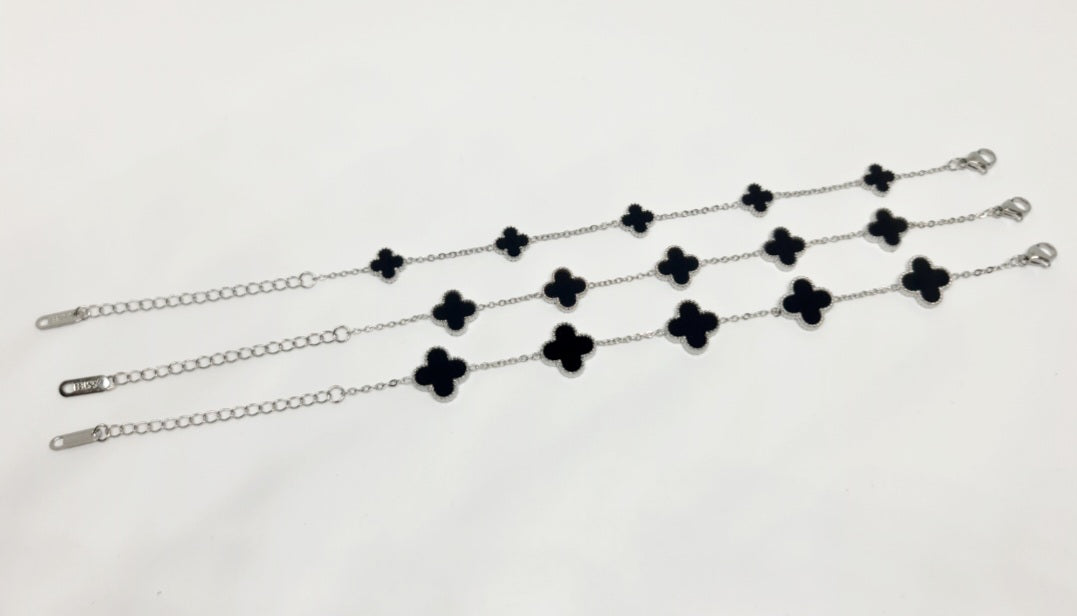 5 Black Clover Silver Bracelet